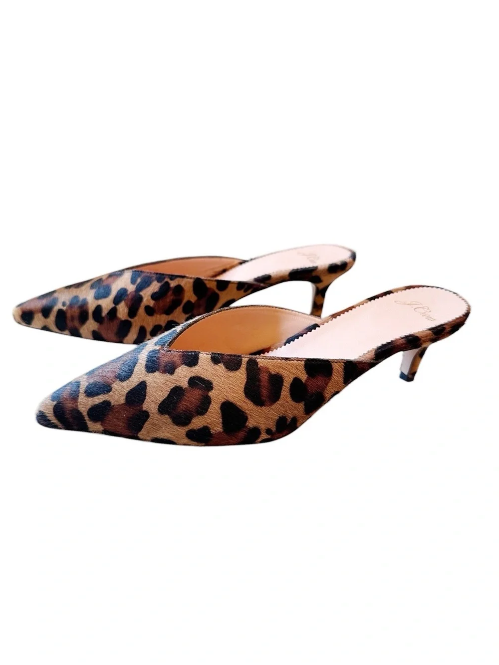 J. Crew Sophia Kitten Heels in Leopard Calf Hair 7.5 - Picture 4 of 9
